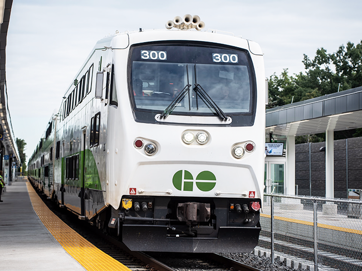 GO Train passes through the newly upgraded Agincourt Station
