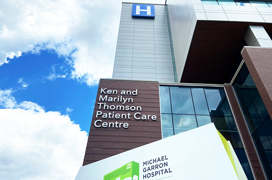 Exterior of Ken and Marilyn Thomson Patient Care Centre