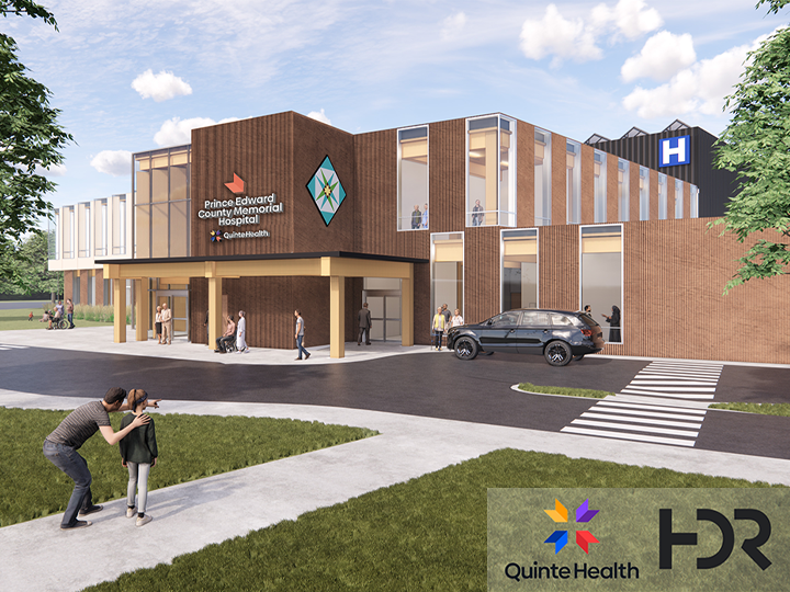Exterior rendering of Prince Edward County Memorial Hospital